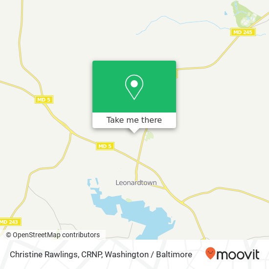 Mapa de Christine Rawlings, CRNP, 41680 Miss Bessie Dr
