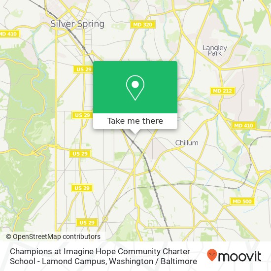 Mapa de Champions at Imagine Hope Community Charter School - Lamond Campus, 6200 Kansas Ave NE