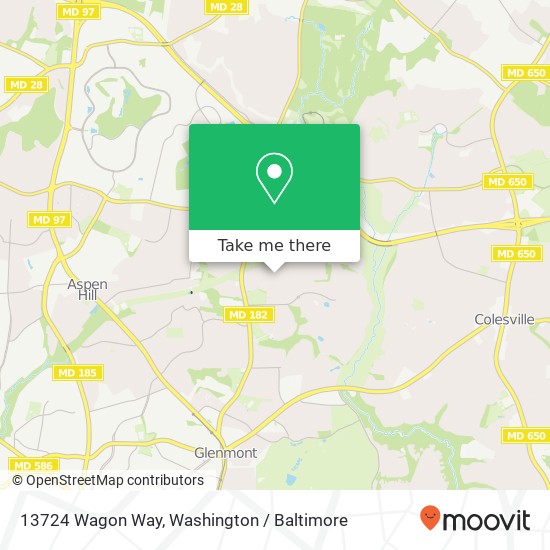 Mapa de 13724 Wagon Way, Silver Spring, MD 20906