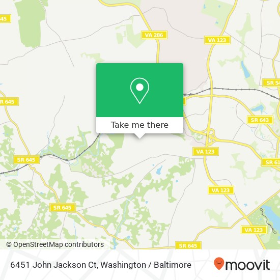 Mapa de 6451 John Jackson Ct, Fairfax Station, VA 22039