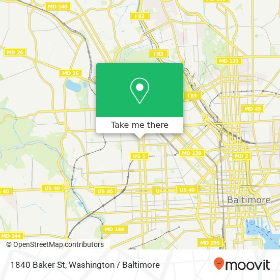 1840 Baker St, Baltimore, MD 21217 map