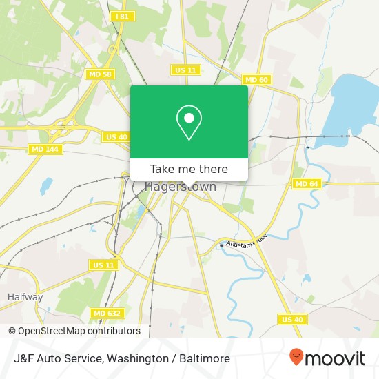 Mapa de J&F Auto Service, 60 E Washington St