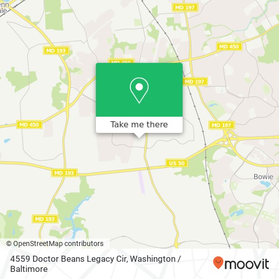 Mapa de 4559 Doctor Beans Legacy Cir, Bowie, MD 20720