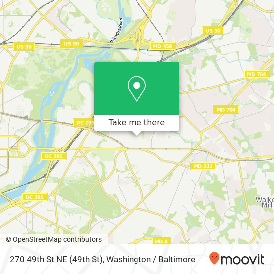 Mapa de 270 49th St NE (49th St), Washington, DC 20019