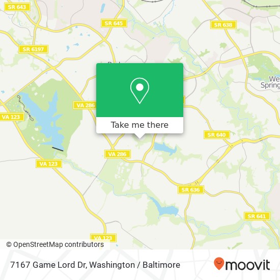 Mapa de 7167 Game Lord Dr, Springfield, VA 22153