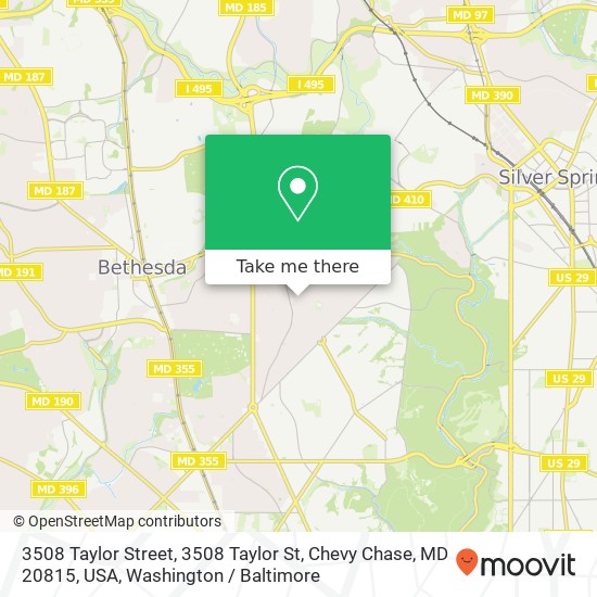 Mapa de 3508 Taylor Street, 3508 Taylor St, Chevy Chase, MD 20815, USA