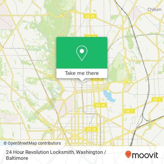 24 Hour Revolution Locksmith, 3365 14th St NW map