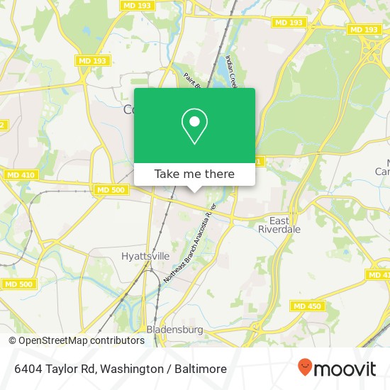 Mapa de 6404 Taylor Rd, Riverdale, MD 20737