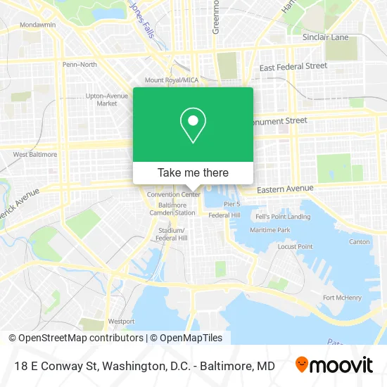 Mapa de 18 E Conway St