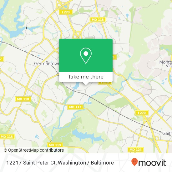 Mapa de 12217 Saint Peter Ct, Germantown, MD 20874