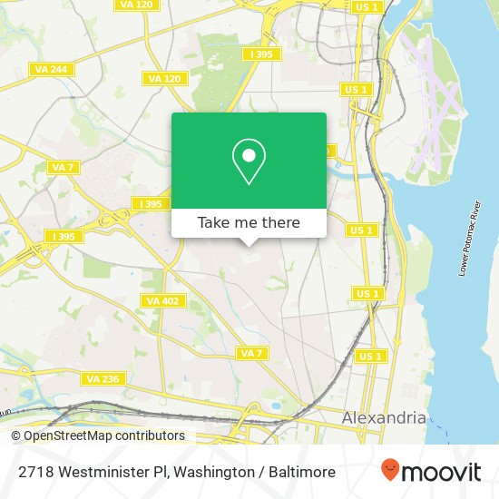 Mapa de 2718 Westminister Pl, Alexandria, VA 22305