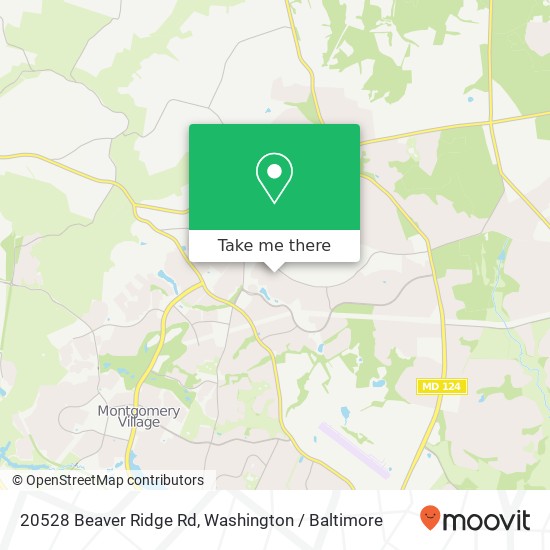 Mapa de 20528 Beaver Ridge Rd, Montgomery Village, MD 20886
