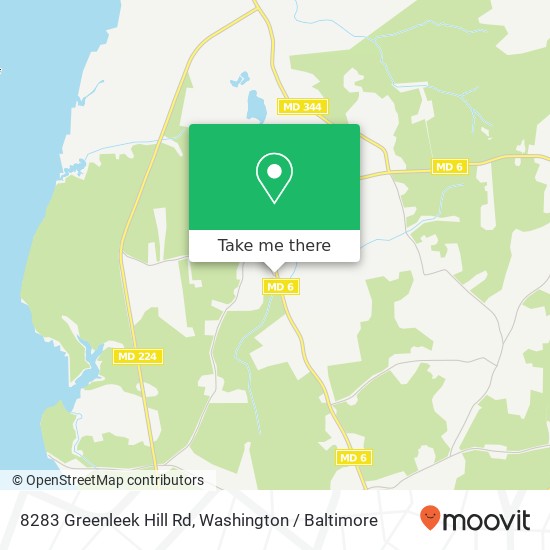 Mapa de 8283 Greenleek Hill Rd, Nanjemoy, MD 20662