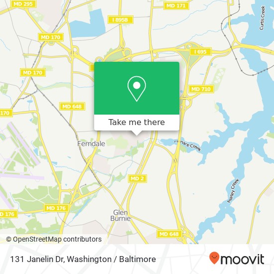 Mapa de 131 Janelin Dr, Glen Burnie, MD 21061