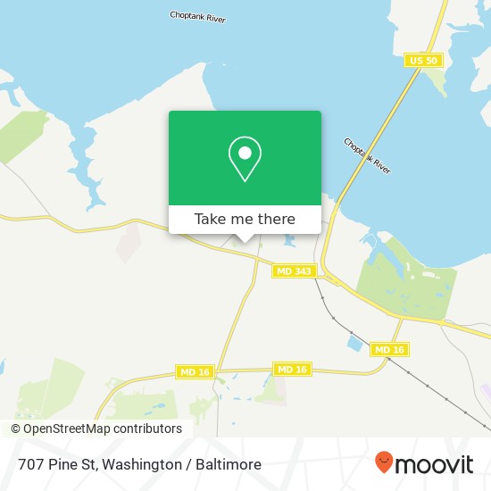Mapa de 707 Pine St, Cambridge, MD 21613
