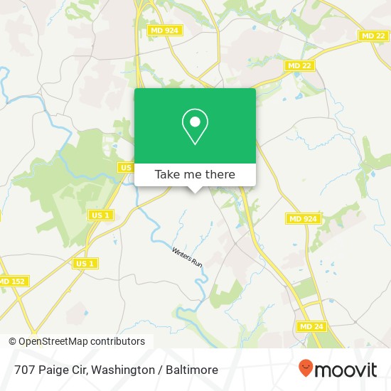 Mapa de 707 Paige Cir, Bel Air, MD 21014