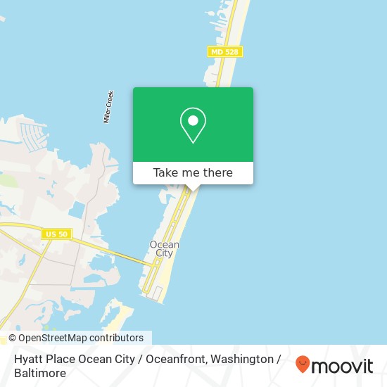 Mapa de Hyatt Place Ocean City / Oceanfront, 1 16th St
