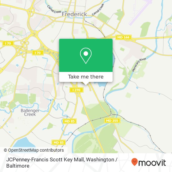 Mapa de JCPenney-Francis Scott Key Mall, 5500 Buckeystown Pike