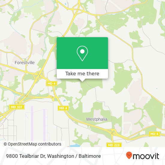 Mapa de 9800 Tealbriar Dr, Upper Marlboro, MD 20772