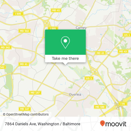 Mapa de 7864 Daniels Ave, Parkville, MD 21234