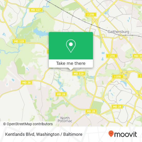 Mapa de Kentlands Blvd, Gaithersburg, MD 20878