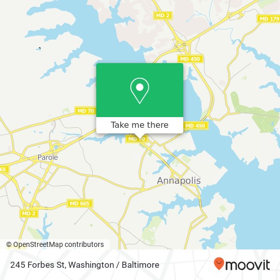 Mapa de 245 Forbes St, Annapolis, MD 21401
