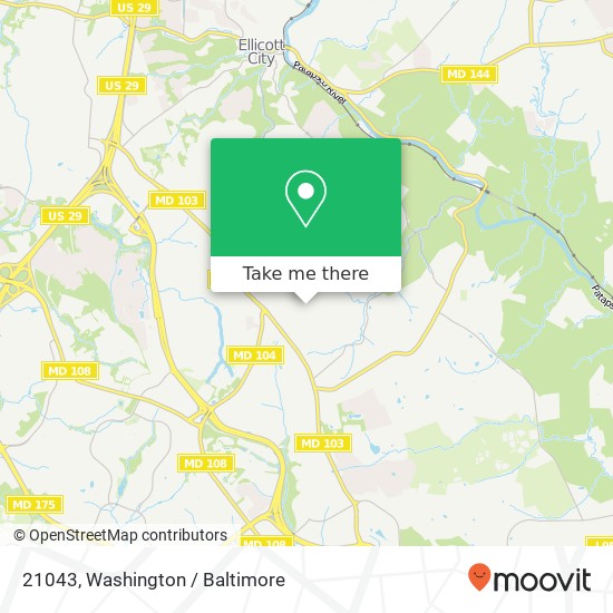 Mapa de 21043, Ellicott City, MD 21043, USA