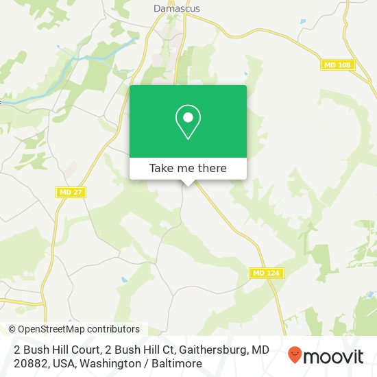 Mapa de 2 Bush Hill Court, 2 Bush Hill Ct, Gaithersburg, MD 20882, USA