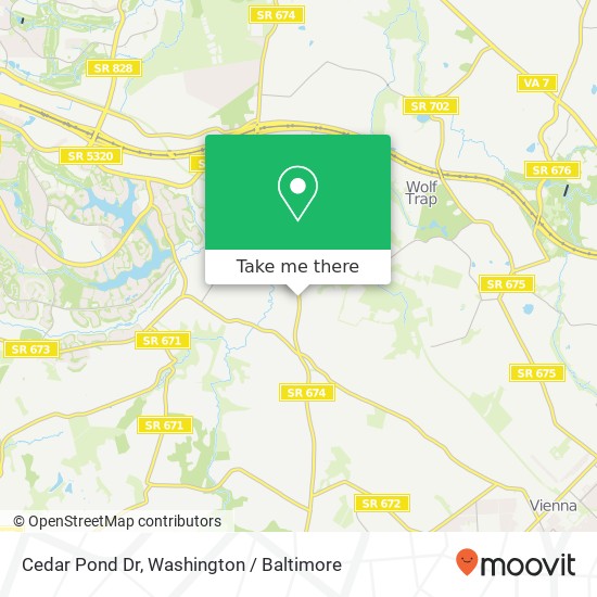 Mapa de Cedar Pond Dr, Vienna, VA 22181