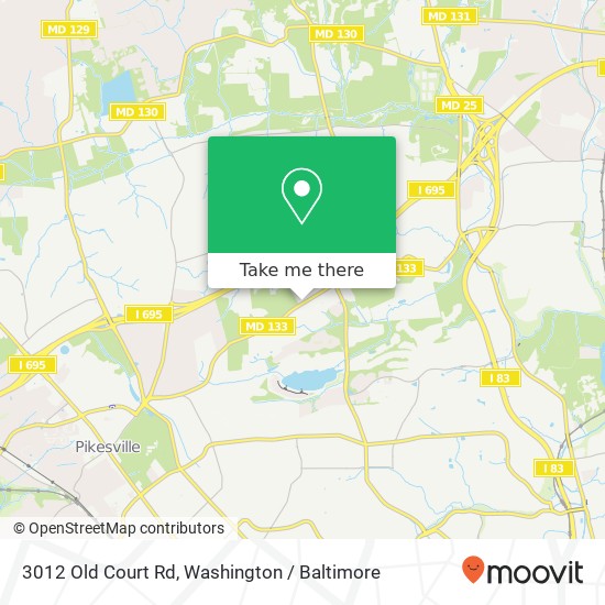 Mapa de 3012 Old Court Rd, Pikesville, MD 21208