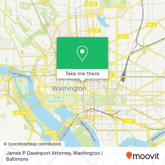Mapa de James P Davenport Attorney, 1201 F St NW