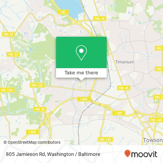 Mapa de 805 Jamieson Rd, Lutherville Timonium, MD 21093