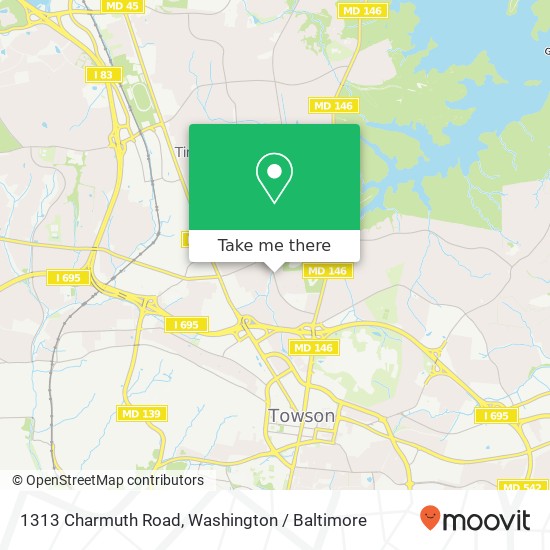 Mapa de 1313 Charmuth Road, 1313 Charmuth Rd, Lutherville-Timonium, MD 21093, USA