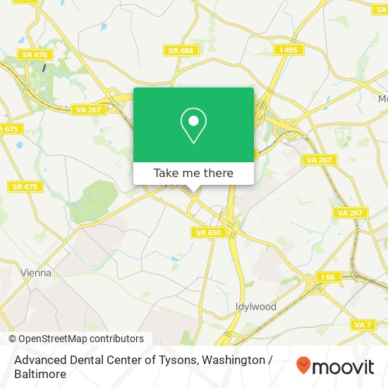 Advanced Dental Center of Tysons, 8150 Leesburg Pike map