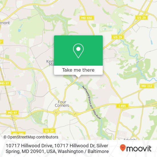 10717 Hillwood Drive, 10717 Hillwood Dr, Silver Spring, MD 20901, USA map