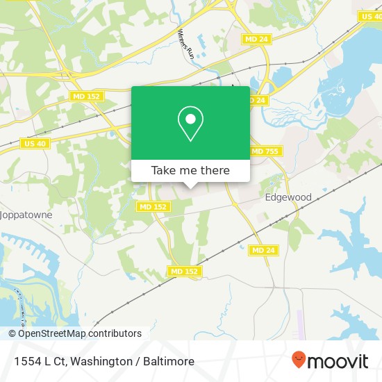 Mapa de 1554 L Ct, Edgewood, MD 21040