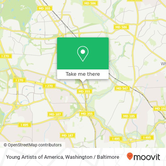 Mapa de Young Artists of America, 10701 Rockville Pike