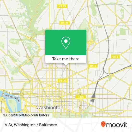 Mapa de V St, Washington, DC 20001