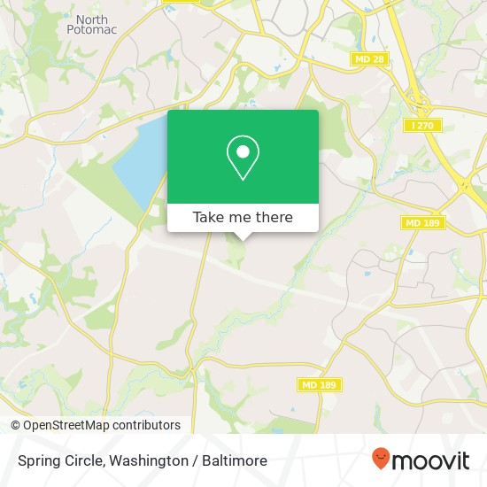 Mapa de Spring Circle, Rockville, MD 20850