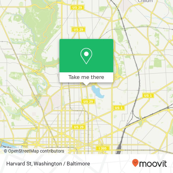 Mapa de Harvard St, Washington, DC 20001