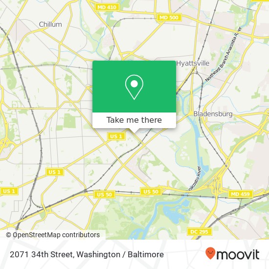 2071 34th Street, 2071 34th St, Mt Rainier, MD 20712, USA map