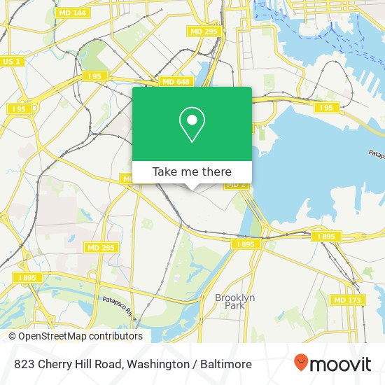 Mapa de 823 Cherry Hill Road, 823 Cherry Hill Rd, Baltimore, MD 21225, USA