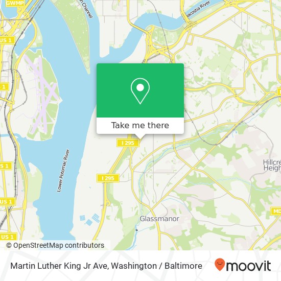 Mapa de Martin Luther King Jr Ave, Washington, DC 20032