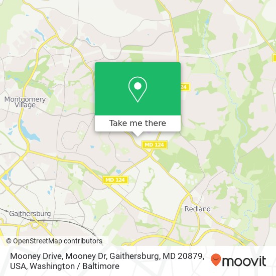 Mapa de Mooney Drive, Mooney Dr, Gaithersburg, MD 20879, USA