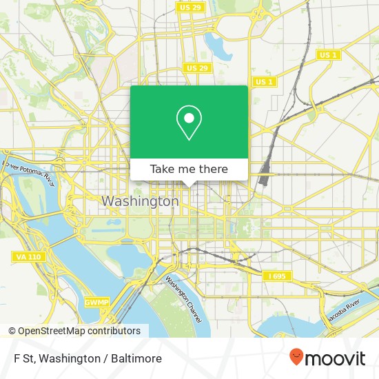 Mapa de F St, Washington, DC 20001