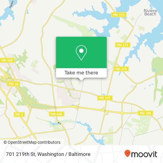 Mapa de 701 219th St, Pasadena, MD 21122