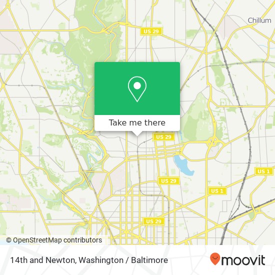 14th and Newton, Washington, DC 20010 map