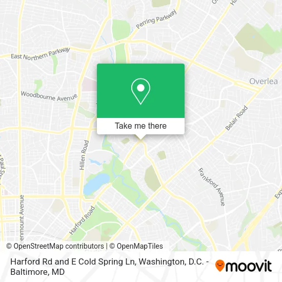 Harford Rd and E Cold Spring Ln map