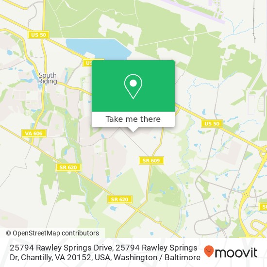 Mapa de 25794 Rawley Springs Drive, 25794 Rawley Springs Dr, Chantilly, VA 20152, USA