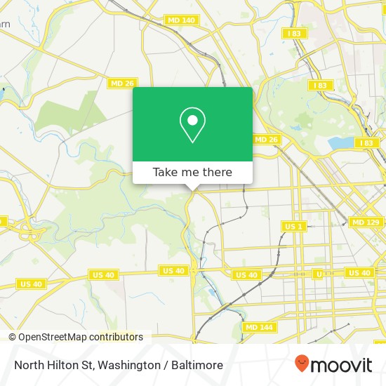 Mapa de North Hilton St, Baltimore, MD 21216
